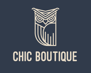 Horned Owl Outline logo design