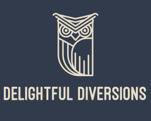 Horned Owl Outline logo design