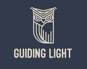 Horned Owl Outline logo design