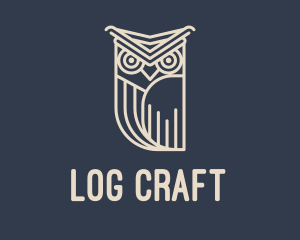 Horned Owl Outline logo design