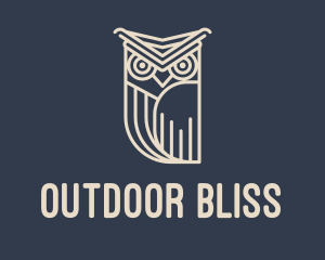 Horned Owl Outline logo design