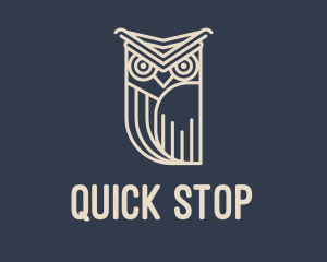 Horned Owl Outline logo design