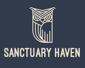 Horned Owl Outline logo design