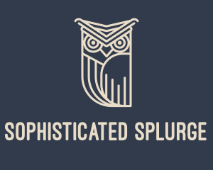 Horned Owl Outline logo design