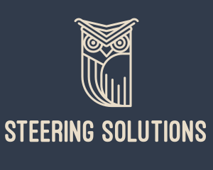 Horned Owl Outline logo design