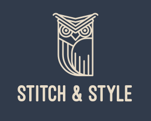 Horned Owl Outline logo design