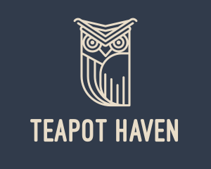 Horned Owl Outline logo design