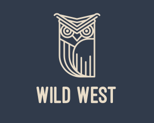 Horned Owl Outline logo design