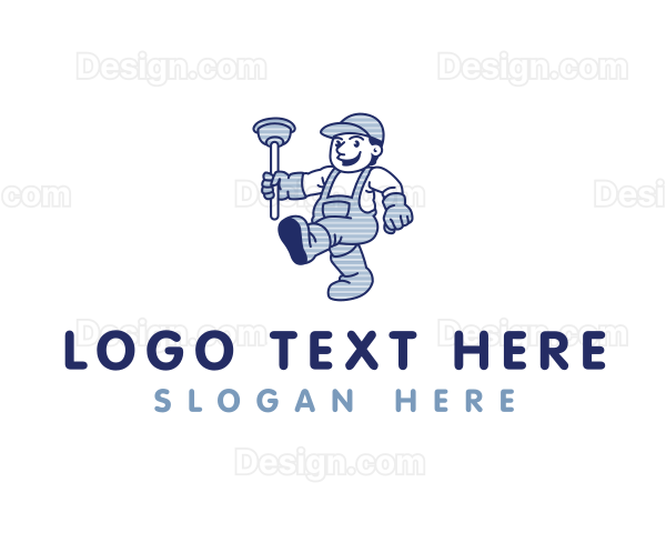 Plumber Plunger Handyman Logo