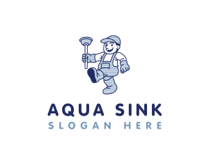 Plumber Plunger Handyman logo design