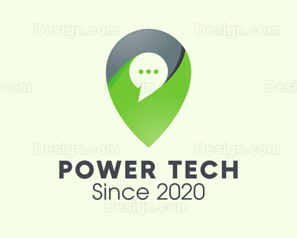 Location Pin Messaging Logo