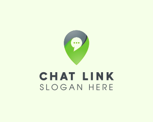 Location Pin Messaging logo design