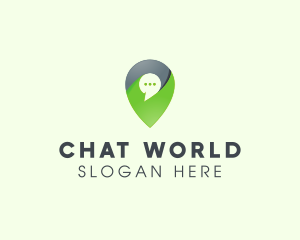 Location Pin Messaging logo design