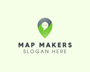 Location Pin Messaging logo design