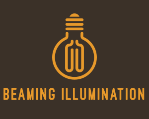 Monoline Light Bulb logo design