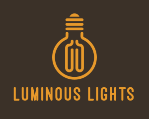 Monoline Light Bulb logo design