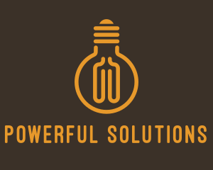 Monoline Light Bulb logo design