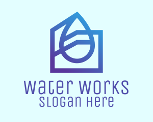 Modern Blue Water Droplet  logo design