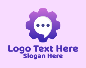 Social Media - Cog Chat Bubble logo design