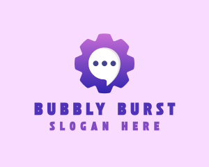 Cog Chat Bubble logo design