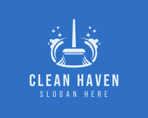 Sparkly Cleaning Broom  logo design