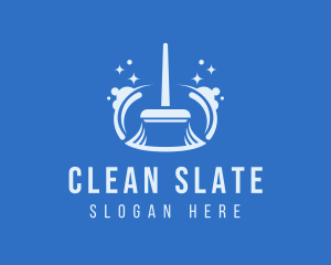 Sparkly Cleaning Broom  logo design