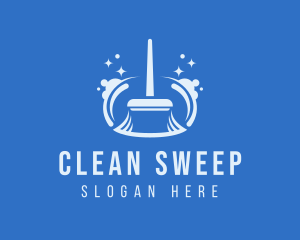 Sparkly Cleaning Broom  logo design