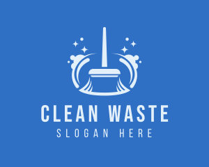 Sparkly Cleaning Broom  logo design