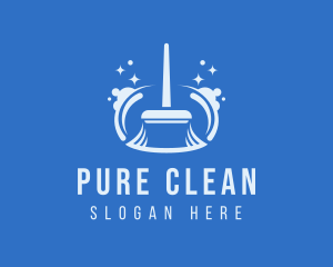 Sparkly Cleaning Broom  logo design