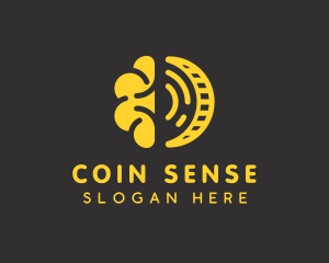 Golden Brain Coin  logo design