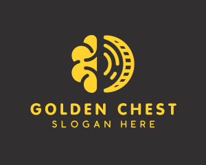 Golden Brain Coin  logo design