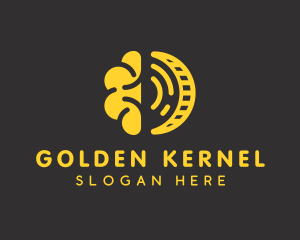 Golden Brain Coin  logo design