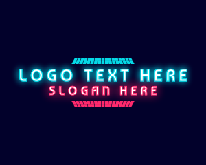 Retro Neon Party Logo