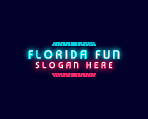 Retro Neon Party Nightclub logo design