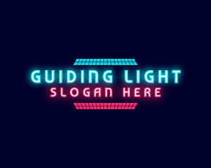 Retro Neon Party Nightclub logo design