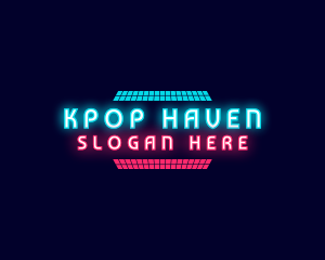 Retro Neon Party Nightclub logo design