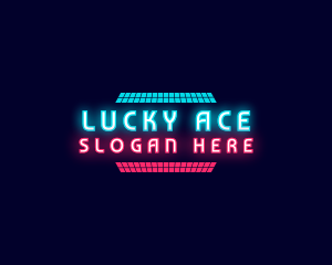 Retro Neon Party Nightclub logo design