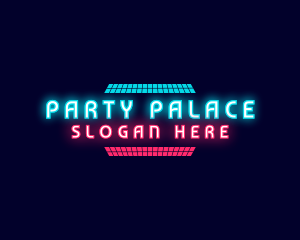 Retro Neon Party Nightclub logo design