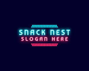 Retro Neon Party Nightclub logo design