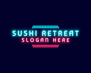 Retro Neon Party Nightclub logo design