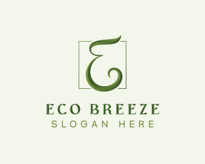 Green Eco Letter E logo design