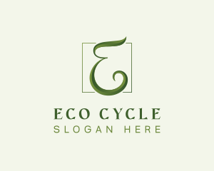 Green Eco Letter E logo design