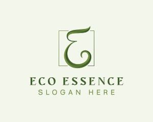 Green Eco Letter E logo design