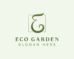 Green Eco Letter E logo design