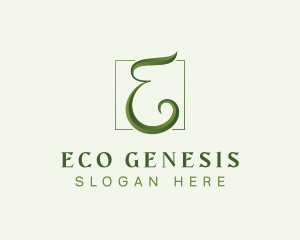 Green Eco Letter E logo design