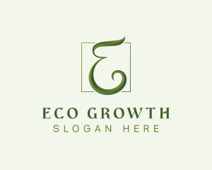 Green Eco Letter E logo design