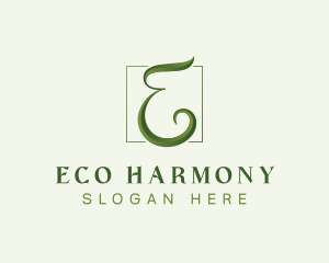 Green Eco Letter E logo design