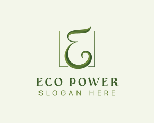 Green Eco Letter E logo design