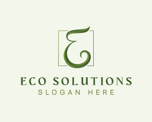 Green Eco Letter E logo design