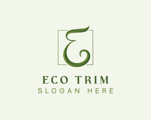 Green Eco Letter E logo design